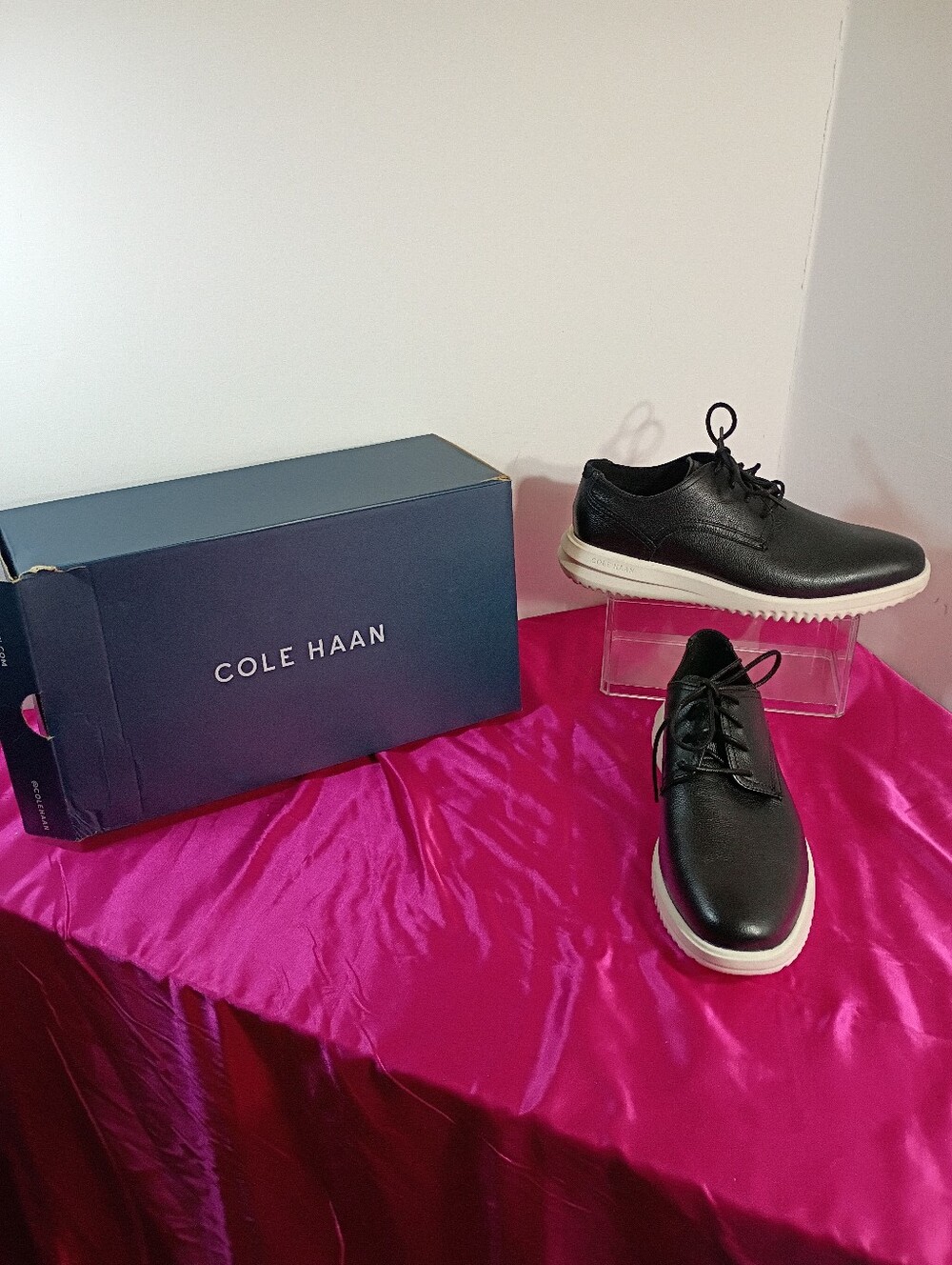 Cole Haan Men's Grand Oxford Premium Leather Dress Shoes Size 9M Black.